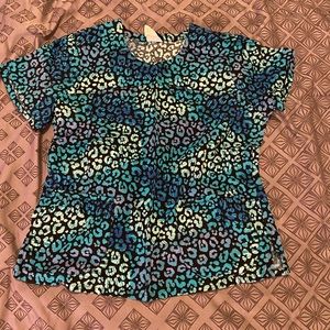 Scrub top - cheetah print